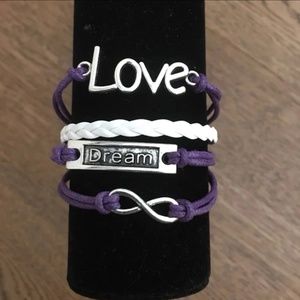 3/$15 ** Love Dream Infinity Purple Bracelet NWOT